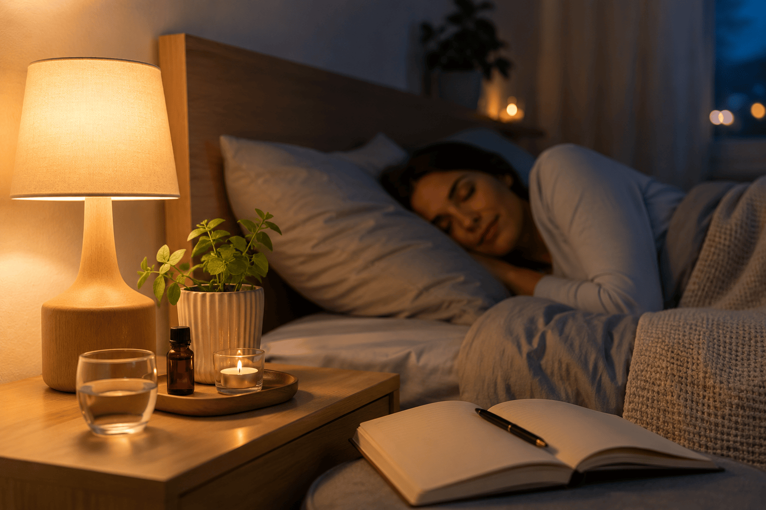 Chambre paisible avec lumière douce propice au sommeil